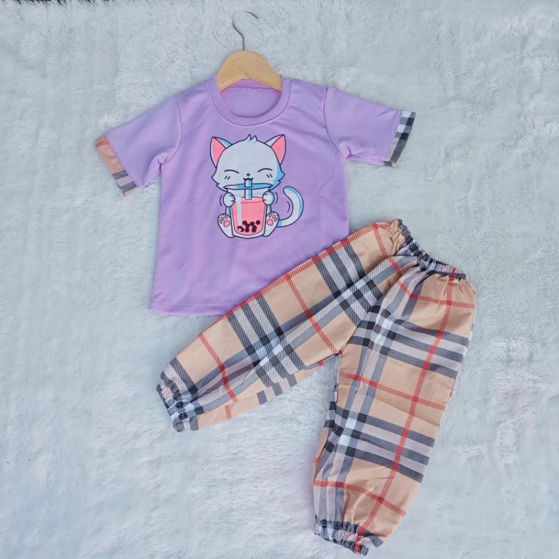 CAT BOBA Setelan Anak Boba Setcel Baju Anak Boba