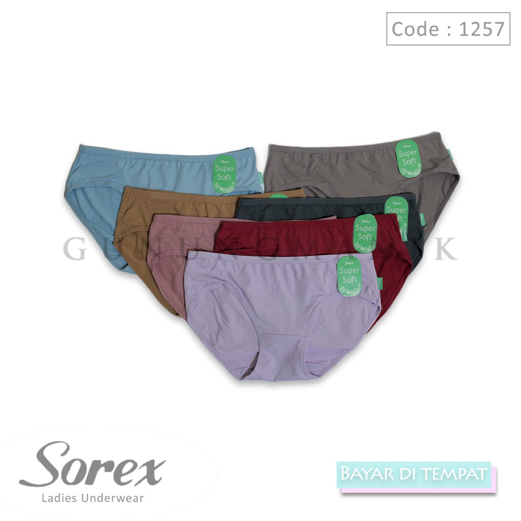 celana dalam wanita isi 6 pcs sorex 1257 super soft ukuran dewasa warna random termurah