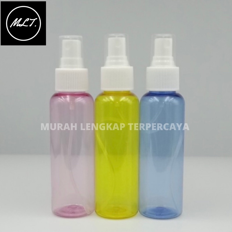 BOTOL SPRAY 100ML PET PLASTIK / BOTOL 100ML SPRAY BOTOL BR 100ML BIRU KUNING PINK SPRAYER 100 ML