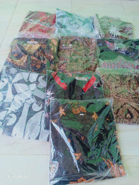 Kemeja Batik Pria Lengan Panjang Size M L Xl Xxl  Bswart Batik Hrb026 Kenongo Hem Panjang Padi