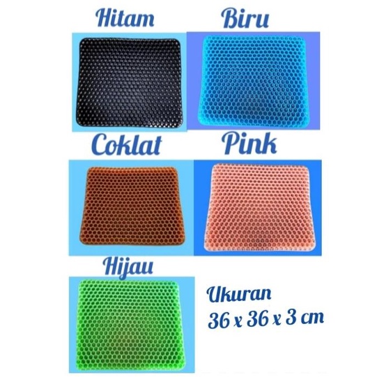 ALAS DUDUK SILICONE GEL WARNA UKURAN 40x34x4 Cm