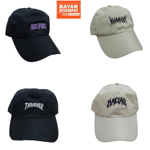 Topi Metalic / Topi Baseball Bordir Brain / Brash / Badass / Anarchy / Morron / Paradox Unisex Ring Besi Kualitas Premium