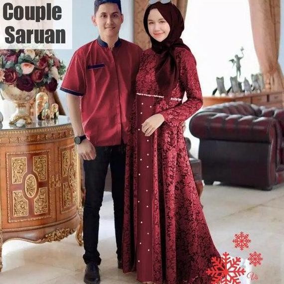 Baju Couple Original Muslim Gamis Syari Keluarga Cewek Cowok Muslimah