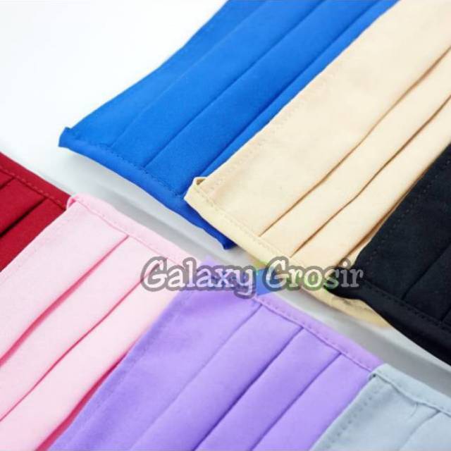 [10pcs]Masker kain polos hijab warna warni bisa dicuci