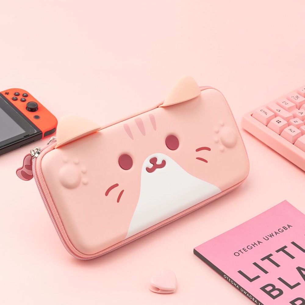 Geekshare Tas Penyimpanan Nintendo Switch Portable Bentuk Telinga Kucing