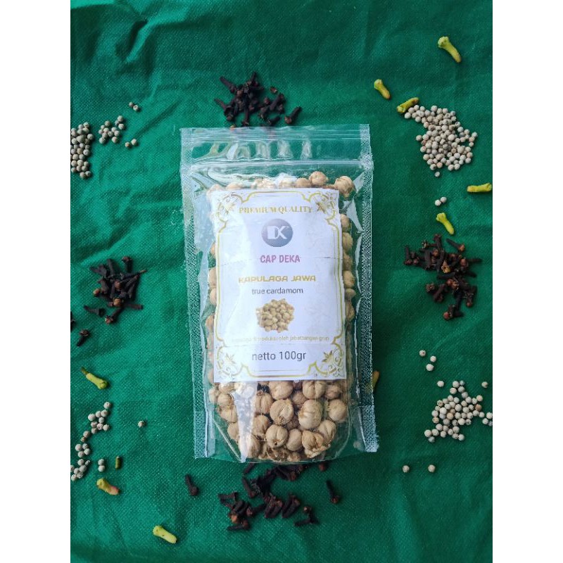 

100 GR , KAPULAGA KERING PACK , PREMIUM QUALITY CAP DEKA CARDAMOM