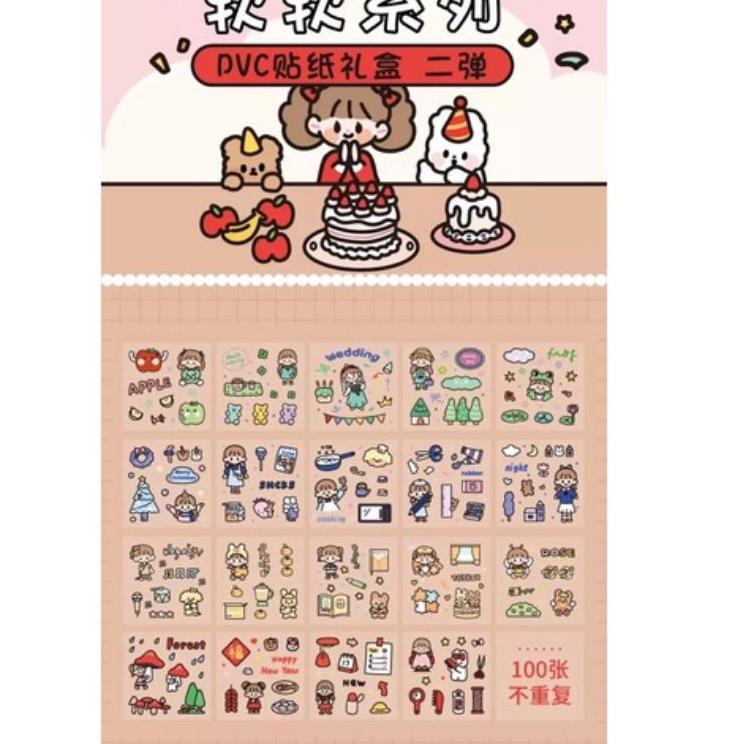 

Khusus hari ini--Sticker lucu tempelan buku karakter