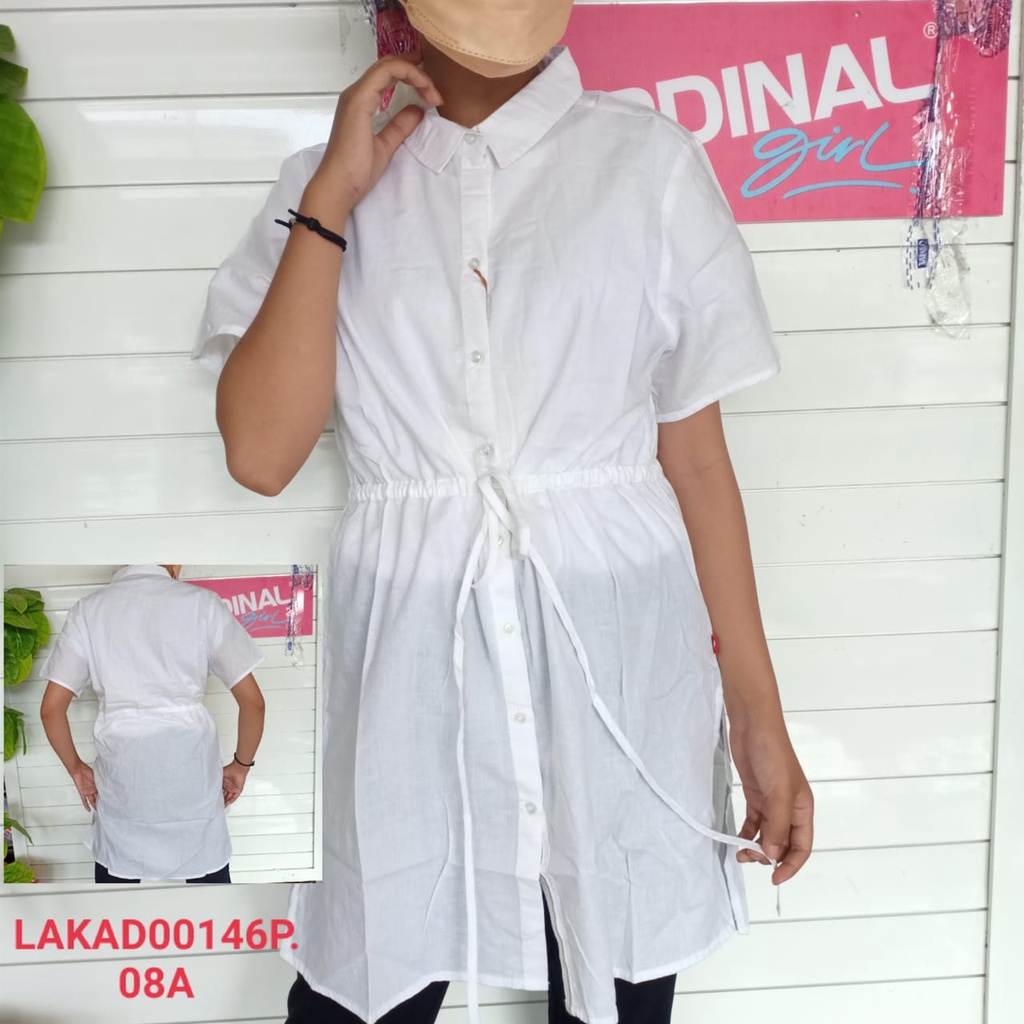 gof KPGB CARDINAL KEMEJA GIRL PUTIH Polos &amp; Motif Lengan Pendek Pakaian Hem Wanita Formal Distro Original