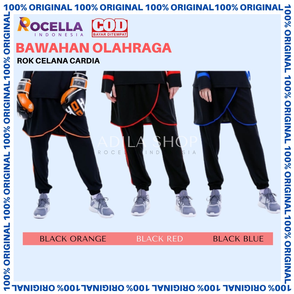 Rok Celana Rocella Cardia/Rok Celana Jogging Sepeda/Rok Celana Olahraga/Celana Olahraga/Sepeda
