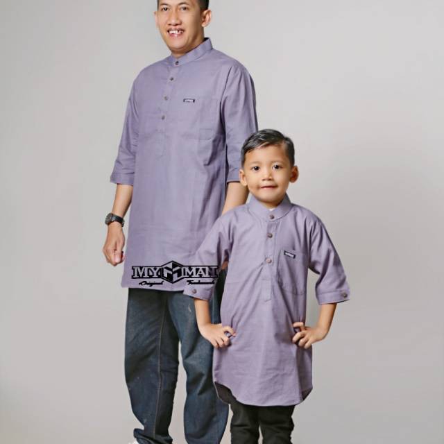 Koko Couple Ahzarayy/Bilal Series/Koko Ayah Anak/Baju Aqiqoh/koko merah bata/Baju keluarga