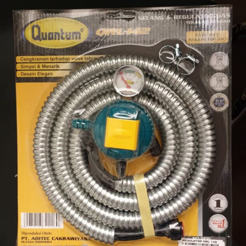 Selang + Regulator Quantum QRL-142 | Regulator + selang quantum