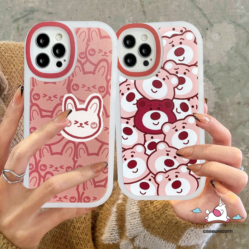 Case Oppo A17 A15 A17K A96 A95 A12 A16 A57 2022 A16K A55 A78 A7 A54 A58 A5s A94 Reno 8T 7Z 5 5F 4 A5 A9 A1K A76 A31 A3s A33 A53 A36 A15S A11 A74 Kartun Strawberry Soft Case Beruang