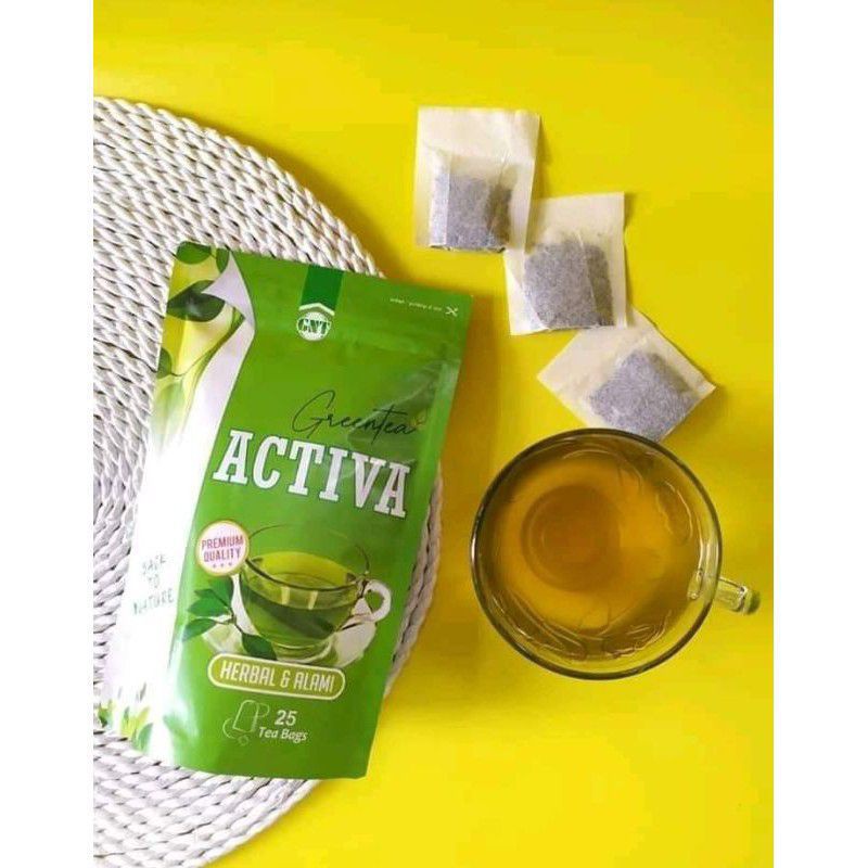 

GREEN TEA ACTIVA CELUP ISI 25 BAG TEA II LANGSING AMAN TERBAIK BUSUI FRIENDLY TURUN 2 SAMPAI 10 KG