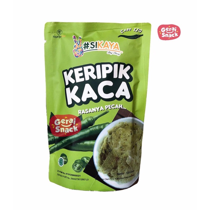 

Keripik Kaca Sikaya Rasa Pedas Cabe Ijo Best Seller Bumbu Tebal 100gr