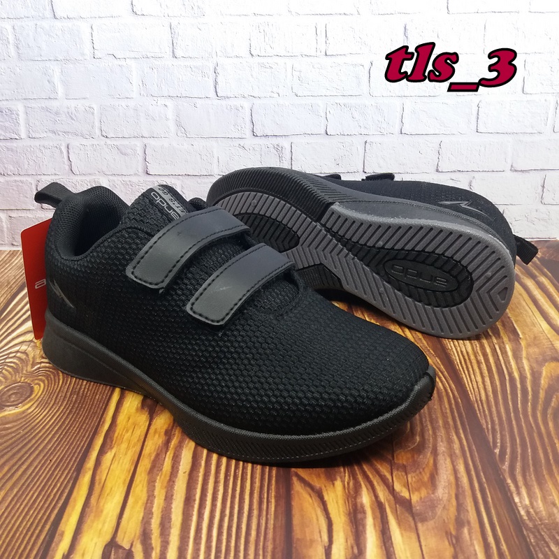 SEPATU SEKOLAH TERBARU ANDO BSC SIP VELCRO 29-36 SEPATU HITAM POLOS SD LAKI PEREMPUAN