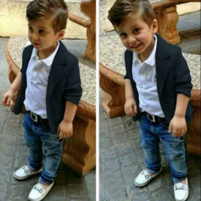 Setelan jas anak hitam/merah/maroon