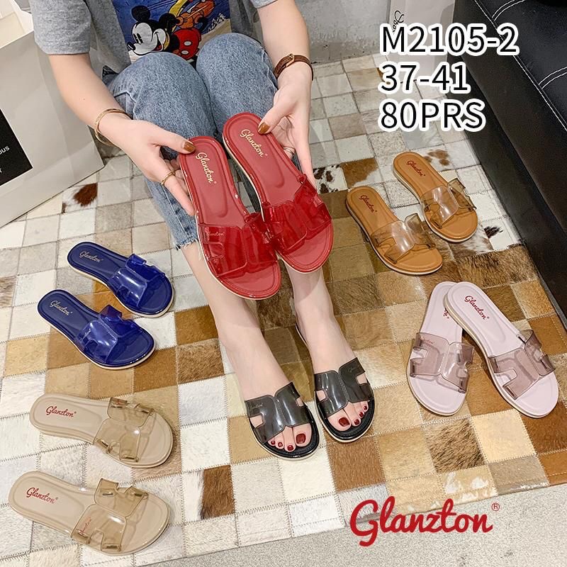 Sandal Slip Glanzton M2105 Sandal Slop Kaca Bening Transparan Terbaru