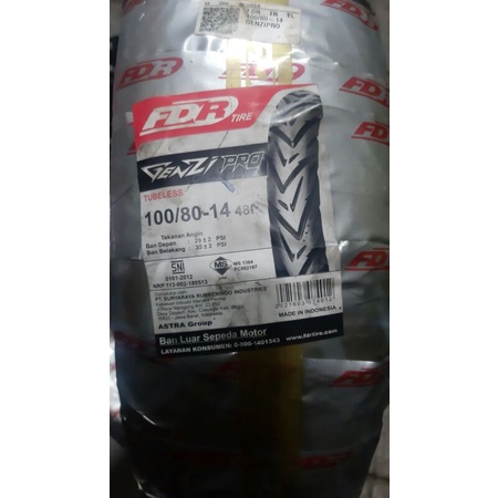 FDR GENZI PRO 100/80-14 Tubeless