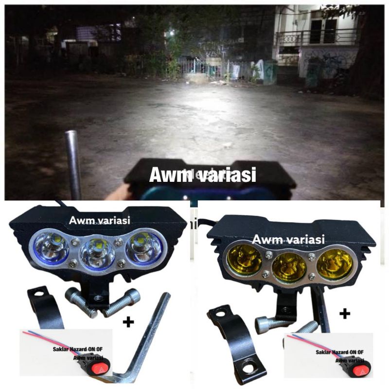 Lampu Tembak Lampu Sorot Led Cree 3 Mata Owl Utrafire 30Watt Mode FREE Saklar Hazad ON OF Lampu