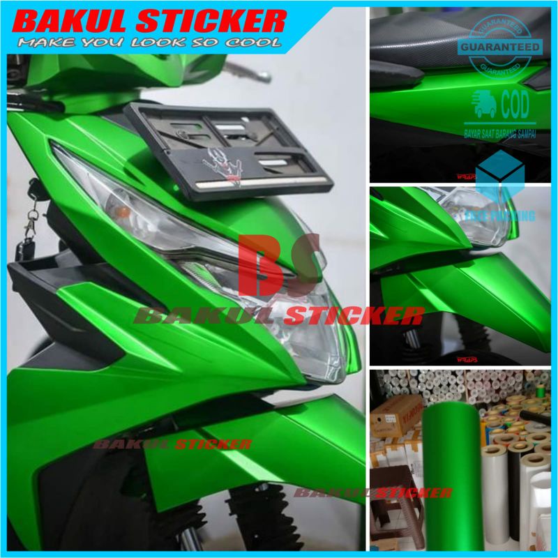 Stiker Skotlet Hijau Crome Skotlet Motor Hijau Doff Krom Stiker Motor Scotlet Motor Skotlet Doff