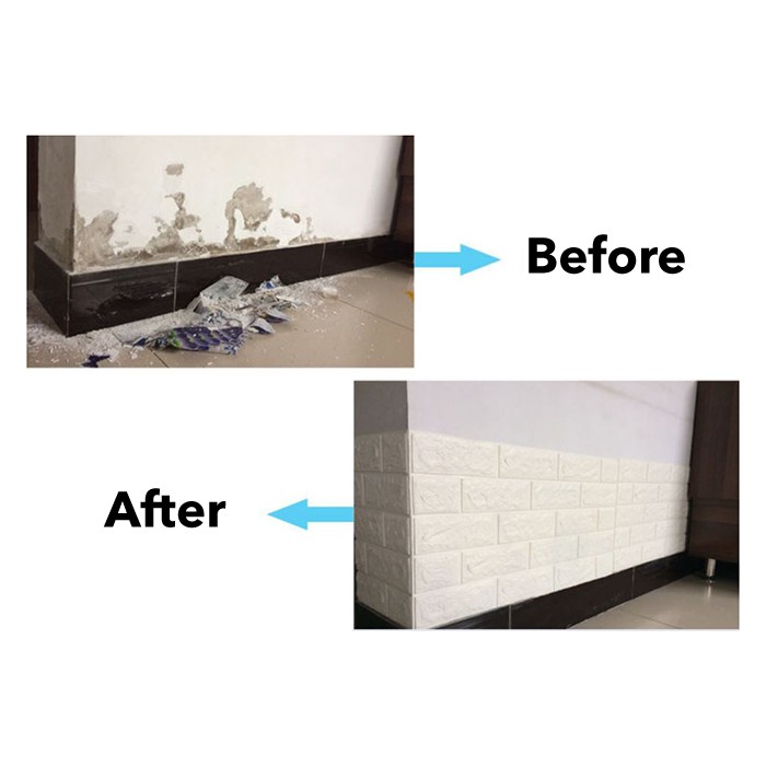 ★ Cayman ★ 77 x 70CM BUKAN TIPIS 3D wallpaper Foam Timbul Bata Brick Sticker Wallpaper Dingding 3D Foam Motif Batu Bata 70 x 77 CM Dinding Kamar Murah HL010-7