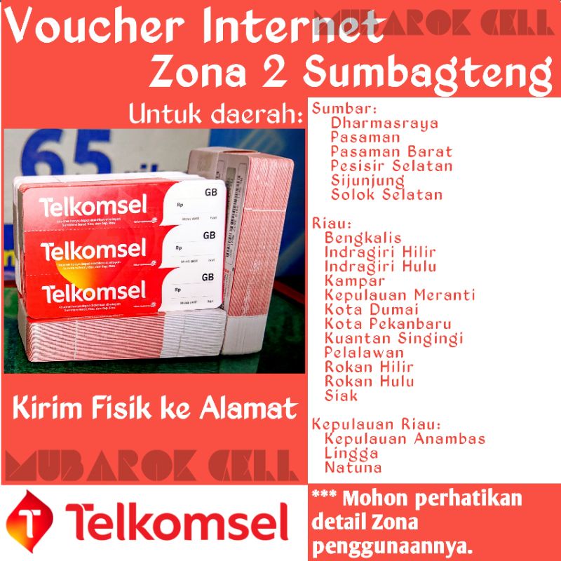 Voucher Telkomsel Zona 2 Sumbagteng (Sumatera Barat Riau dan Kepulauan Riau)