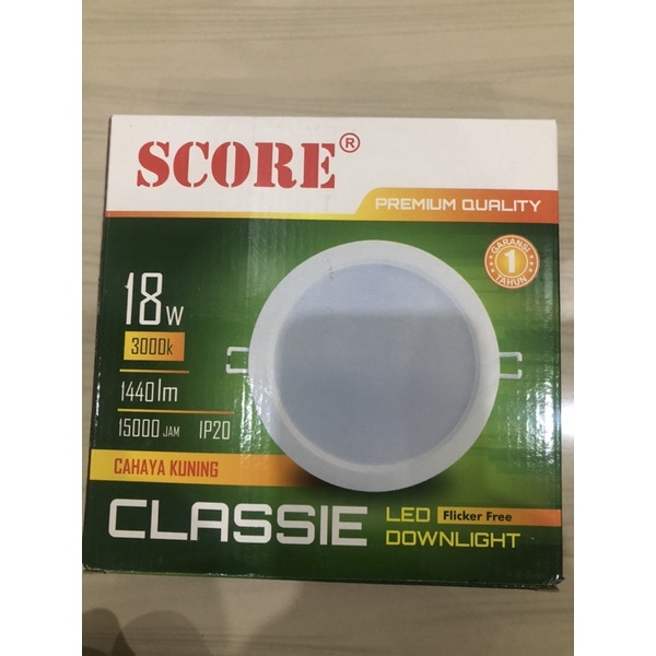 LED PANEL SCORE CLASSEI 12W 18W PUTIH KUNING