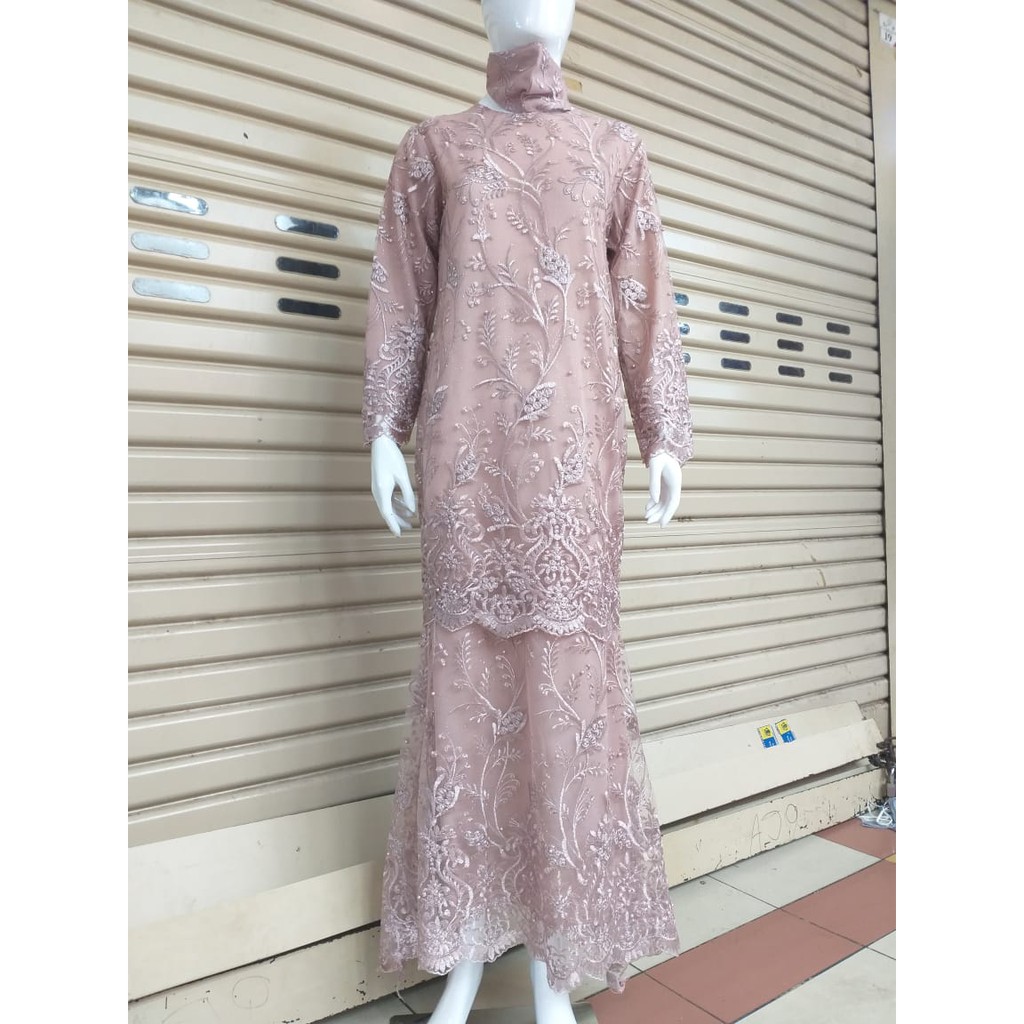 PROMO LONG GAMIS DUYUNG NASYA TULLE MUTIARA BORDIR TIMBUL / GAMIS DUYUNG TULLE  BORDIR TIMBUL