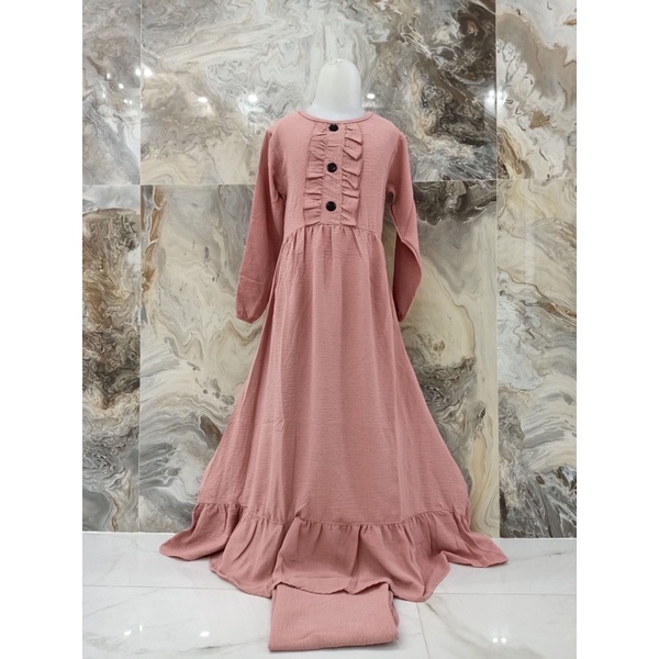 GAMIS CRINKLE ANAK PEREMPUAN MUSLIM ANAK GAMIS CRINKLE