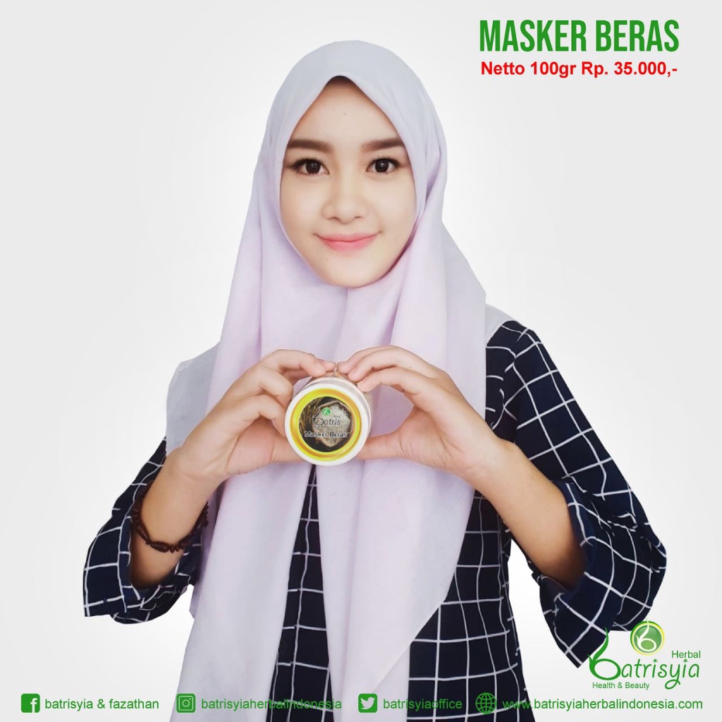 Masker beras batrisyia glowing putih anti muka kusam Aman BPOM