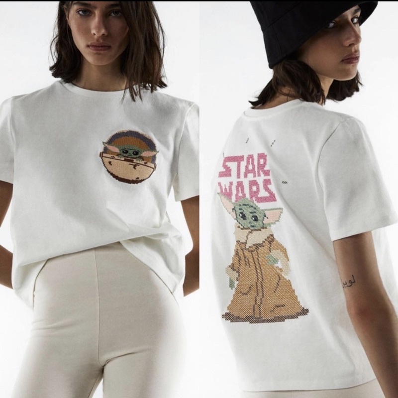 Zara x Star Wars Baby Yoda T-shirt Bordir Original Impor Termurah