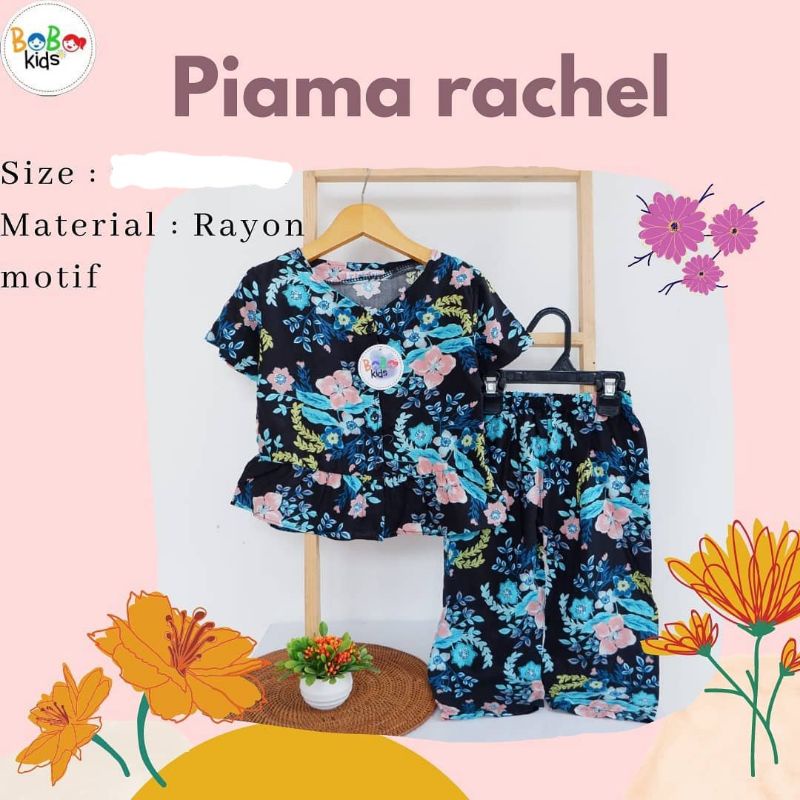 Piyama Anak Perempuan Katun motif 1-4 Tahun