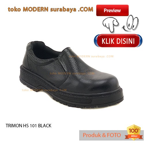 TRIMON HS 101 BLACK sepatu pria safety slip on casual