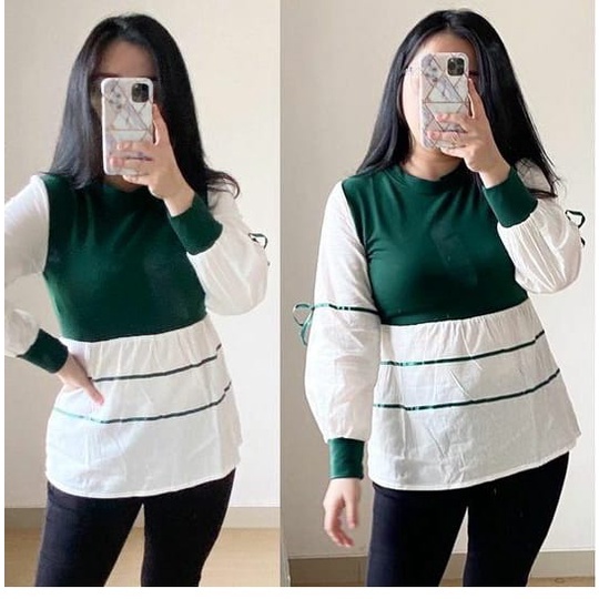 Baju Atasan Wanita Lengan Panjang Katun Poplin