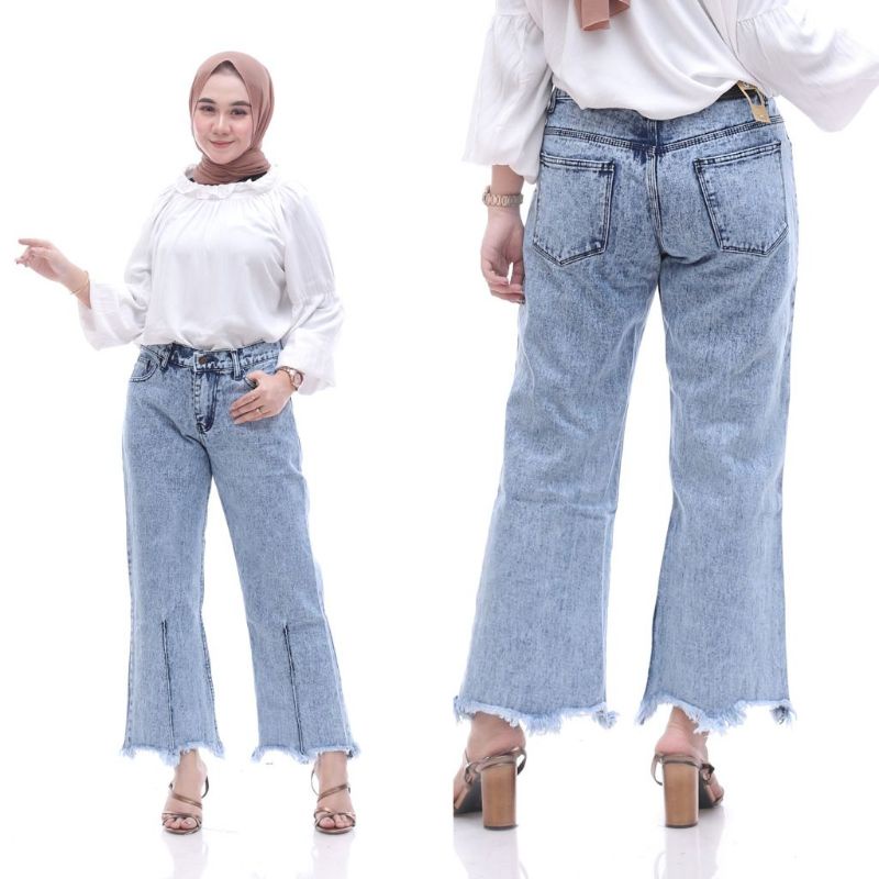 Jumbo Highwaist Cutbray Rawis Rumbai Jeans Big Size 27-42