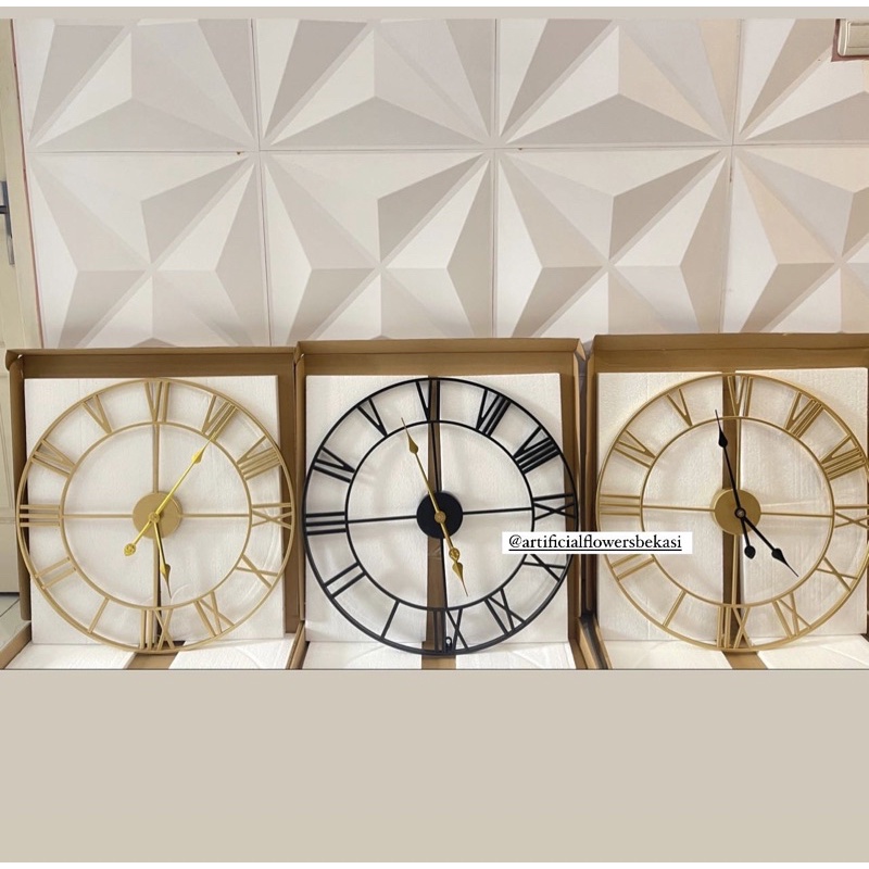 JAM DINDING NORDIC JAM INDUSTRIAL JAM ROMAWI BESAR 60 CM jam dinding gold besar jam gold besi jam