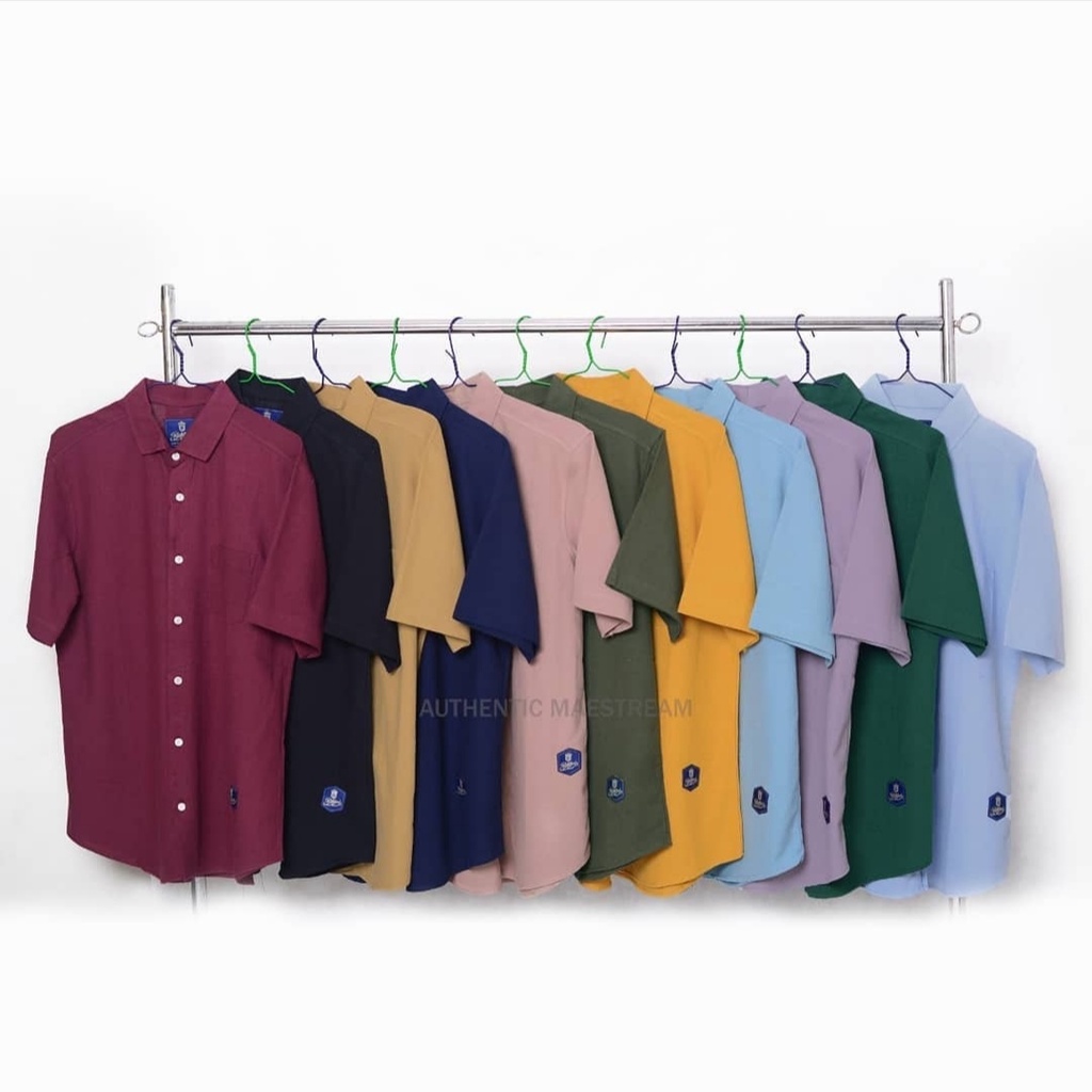 Bos Baju kemeja pria polos lengan pendek /Kemeja laki-laki / Kemeja dewasa /Hem pria lengan pendek
