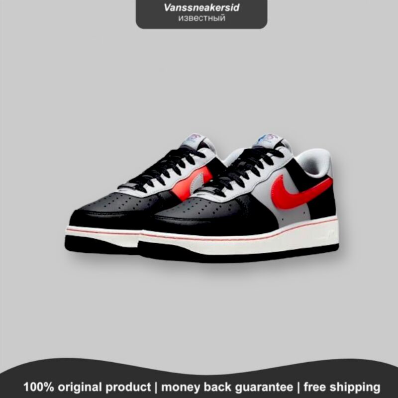 NIKE AIR FORCE 1 LV8 EMB 75TH ANNIVERSARY BLACK CHILE RED ORIGINAL