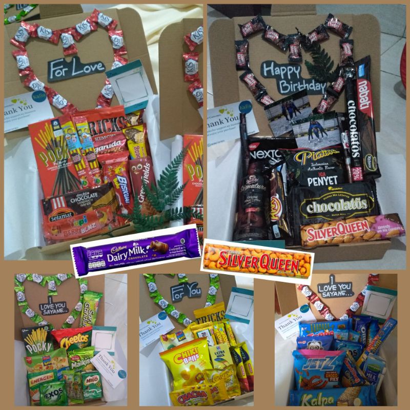 

Hampers snack/kado ulangtahun/kadounik/Hadiah/Kado Wisuda