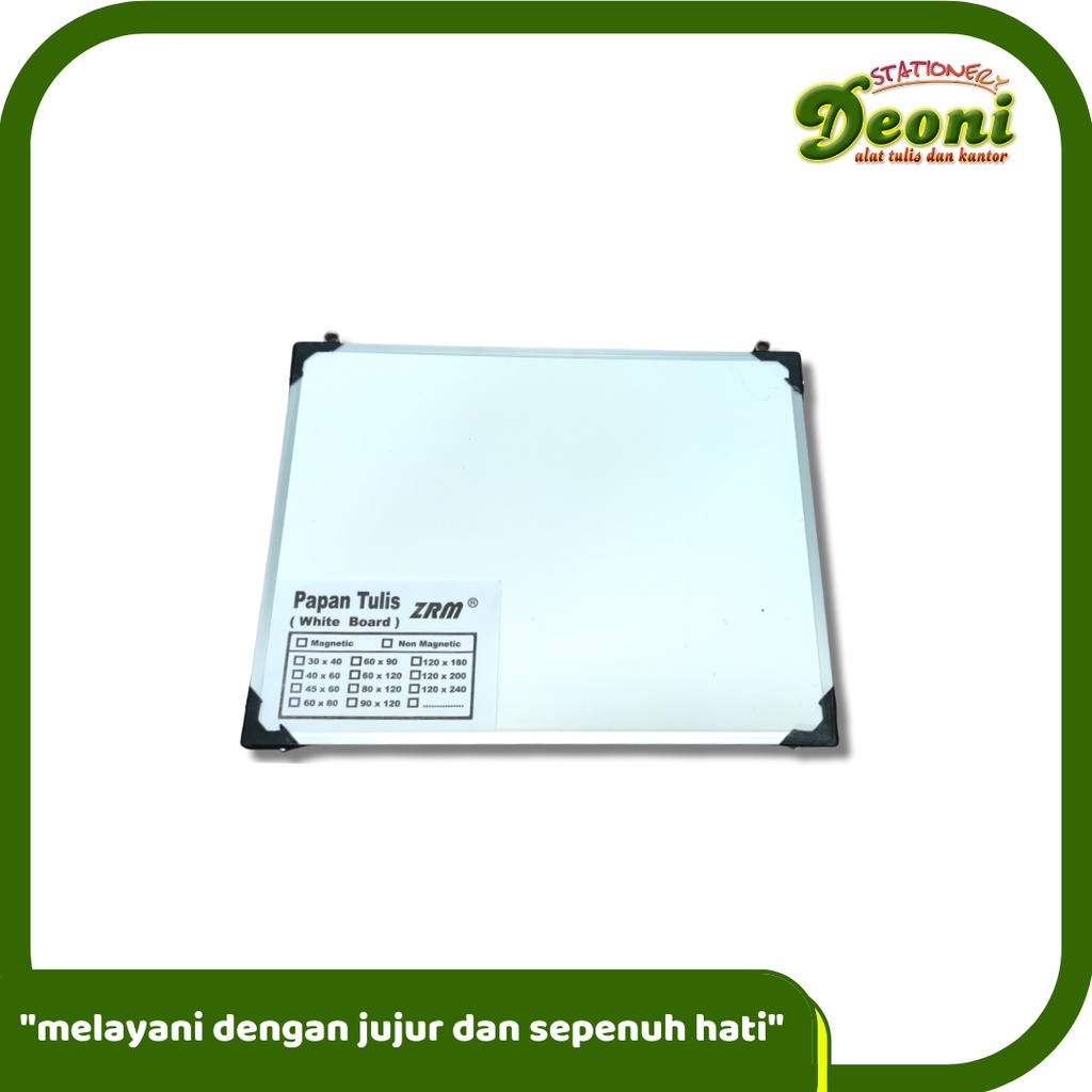 

ZRM White Board Papan Tulis Putih 30 X 40 cm