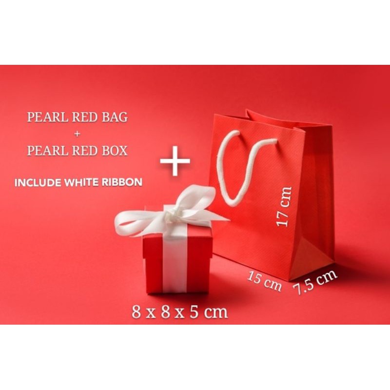 

NEW STAR PEARL RED PAPERBAG + PEARL RED GIFTBOX (Free white ribbon)
