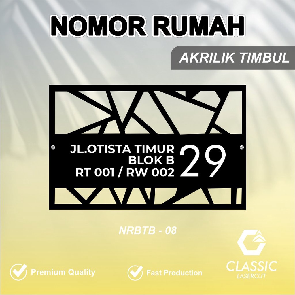 Papan Nama Alamat Rumah Timbul + Bolong Custom / Papan Alamat Rumah / Nomor Rumah / Custom Nomor Rum