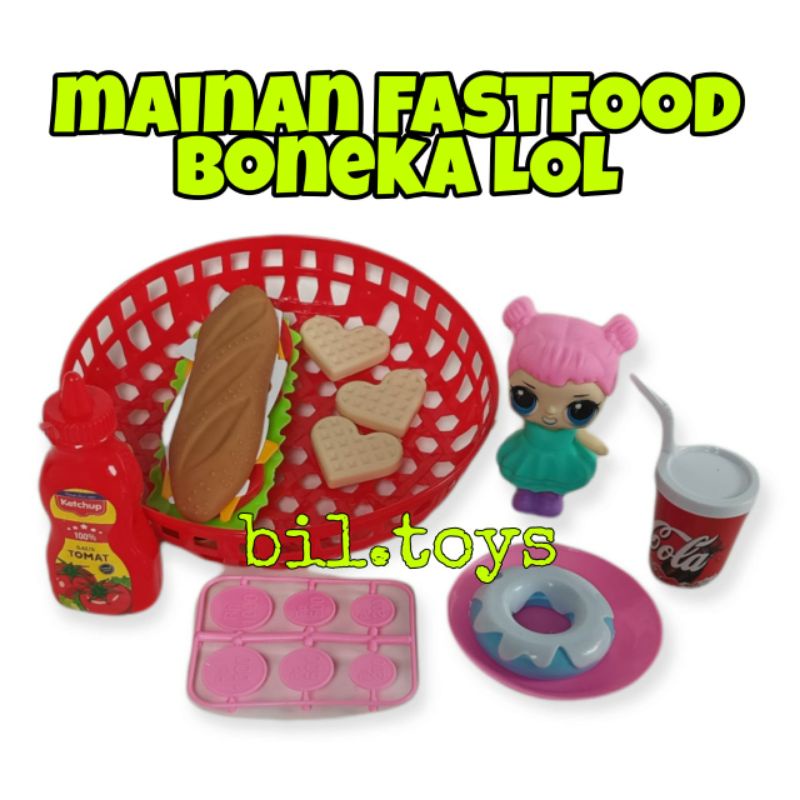 MAINAN ANAK PEREMPUAN KERANJANG FAST FOOD COKE BONEKA LOL MAINAN MASAK MASAKAN MAINAN KERANJANG FASTFOOD