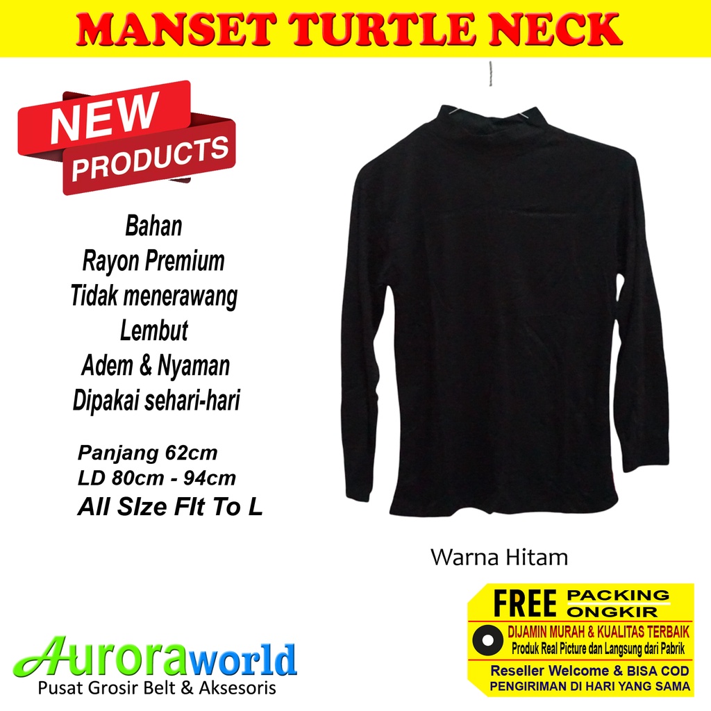 Auroraworld Manset Turtle Neck Bahan Rayon Premium Tidak menerawan , bahan lembut, adem dan nyaman dipakai bisa COD