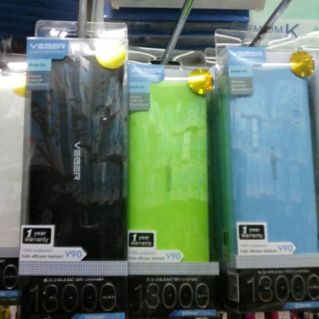 Powerbank original veger 13000 mah real vg 90
