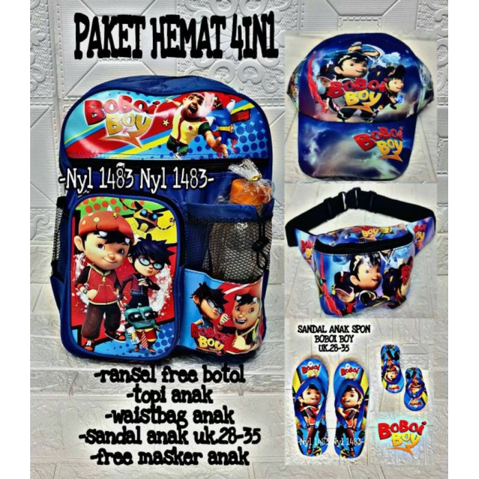 TAS RANSEL ANAK SEKOLAH LAKI LAKI SD TK MOTIF IMPORT