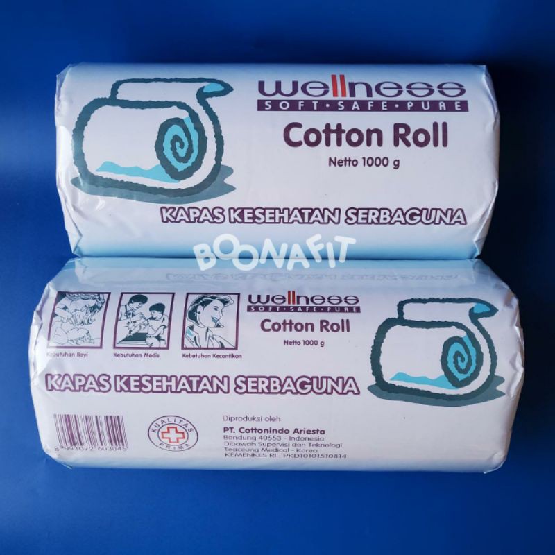 Wellness Cotton Roll Kapas  1000 Gr Kapas  Gulung  Bayi 