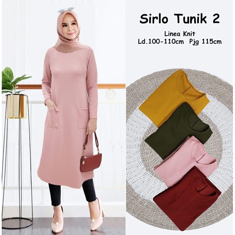 Tunik Polos Sirlo Matt Linea Knit | Tunik Polos Ld 100-110