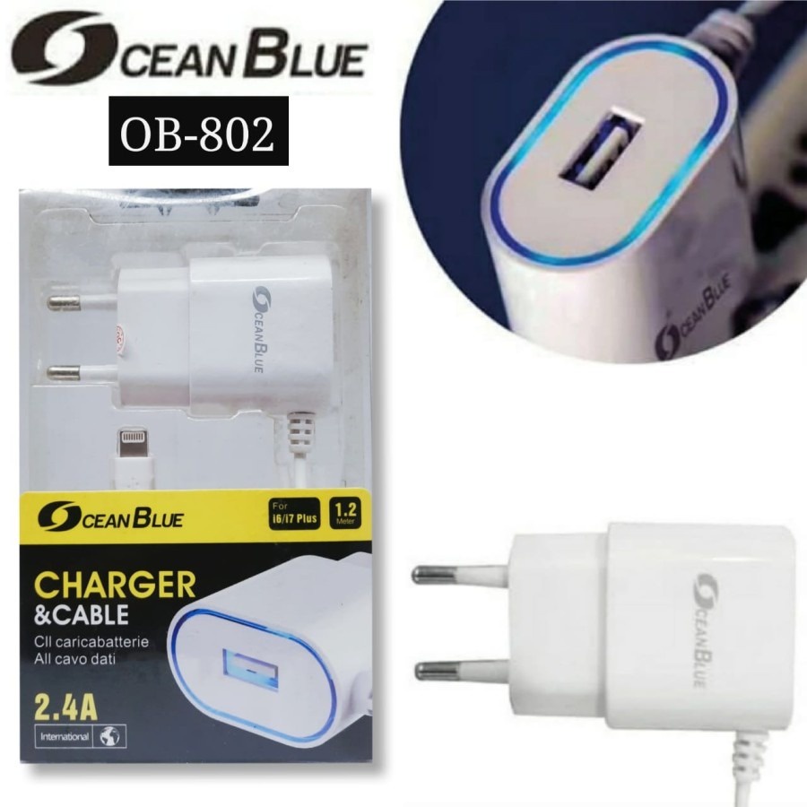 Ocean Blue OB-802 2.4A USB Lightning Charger Hp Fast Charging