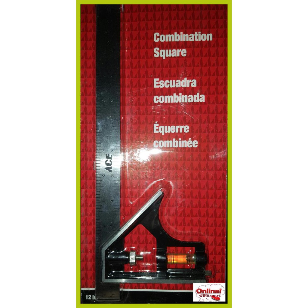 

W4Wr44- Combination Square Ruler 30Cm / Penggaris Siku Teknik Tukang 12 Inch Y8Tjtu7-